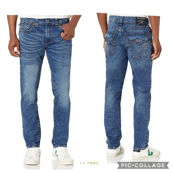 True Religion Rocco Relaxed Skinny Flap Snap Pocket 38W - Picture 1 of 9